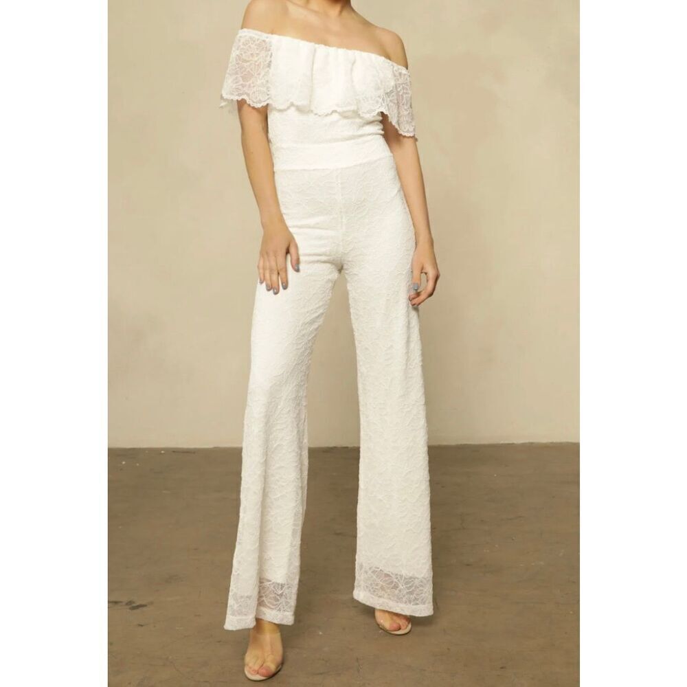 Nightcap Positano about lace off shoulder jumpsuit size 2